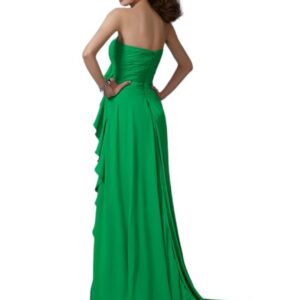 Green Off Shoulder Frill Gown