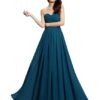 Off Shoulder Navy Blue Gown