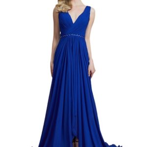 High Low Navy Blue Floor Length Gown