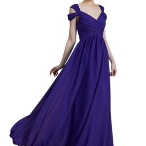 Navy Blue Gown With Drop Shoulder Sleeve