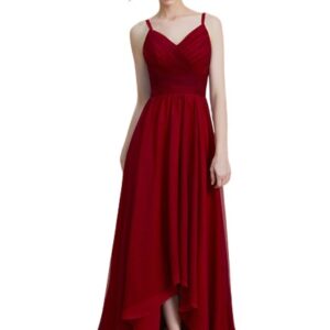 High Low Floor Length Red Gown